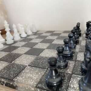 Échiquier Prestige Nébuleuse Anthracite & Blanc Pur