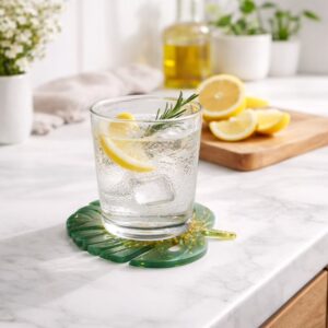 dessous de verre "monstera" vert